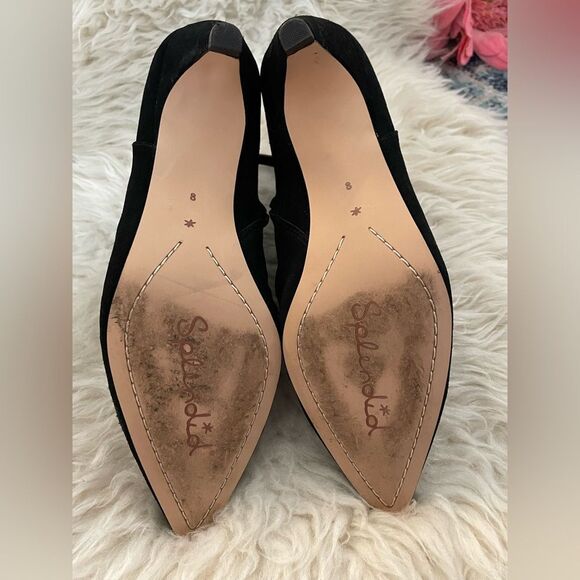 Splendid Ankle Booties Black Suede Kitten Heels 8 - Picture 9 of 10